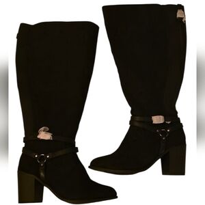 TORRID Faux Suede Wide Calf Boots - 10W New - Black